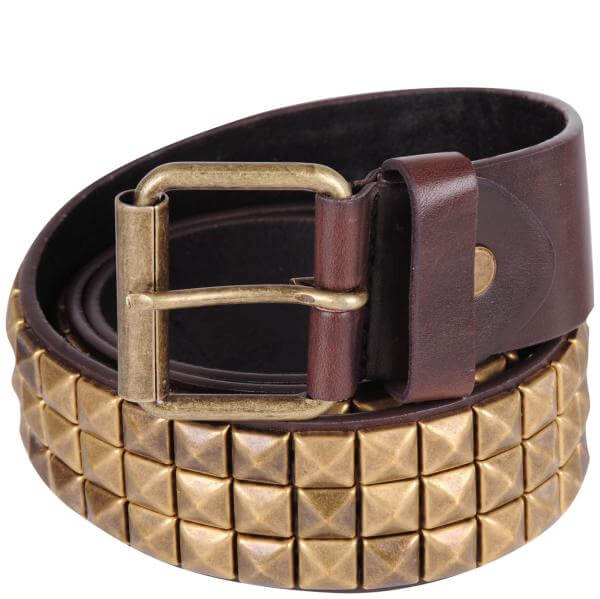 Mustard 'Bardell' Men's Brown Studded Belt