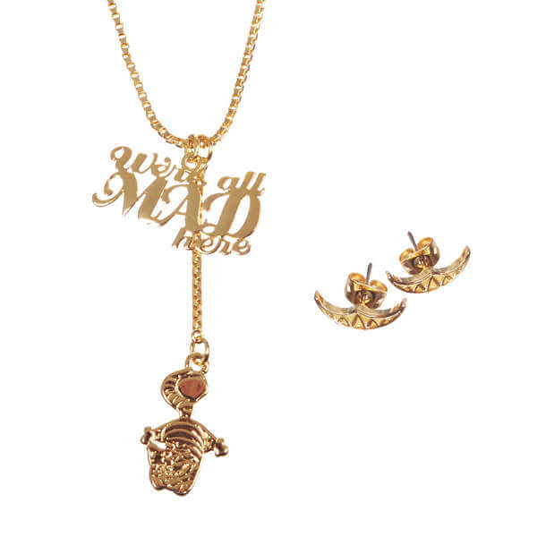 Disney Couture We're all mad necklace and earring set