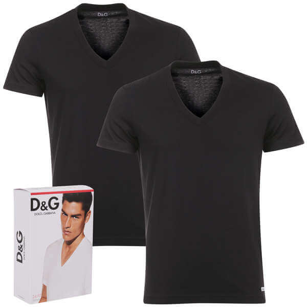 D&G Men's 2 Pack T-Shirts - Black