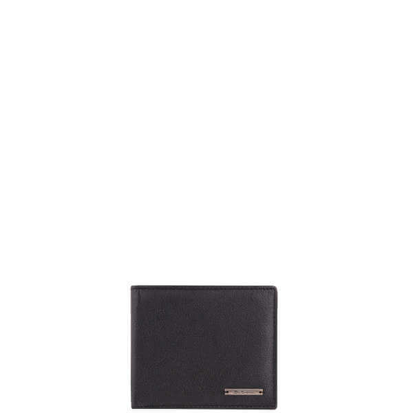 Ben Sherman Black Leather Metal Badge Wallet