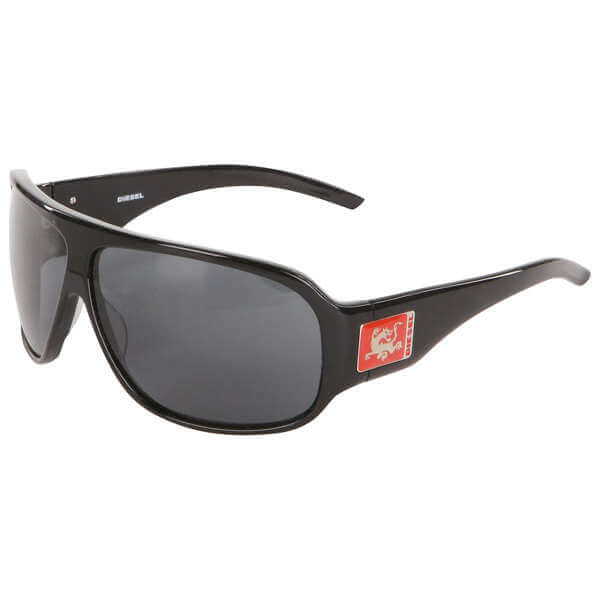 Diesel Men's Square Logo Arm Plastic Sunglasses