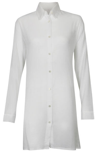 Chloe Women's Long Sleeve Shirt Dress - White