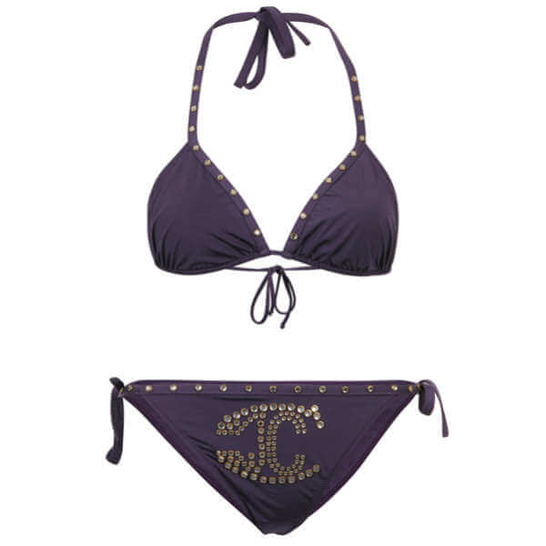 Just Cavalli Women's Stud Logo Bikini - Violet