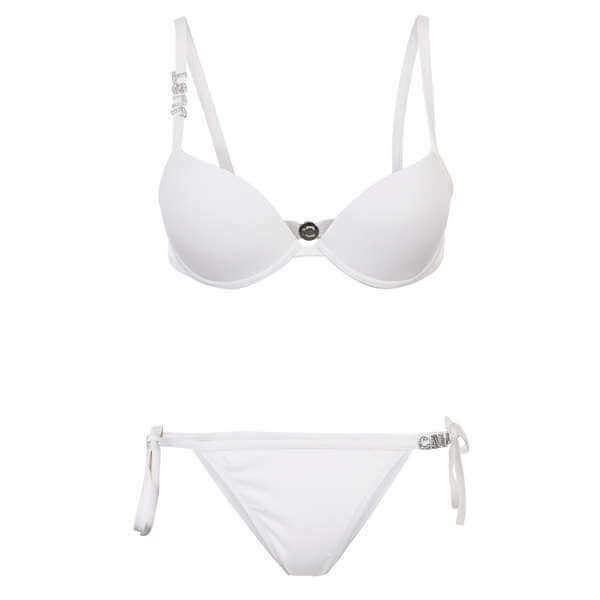 Just Cavalli Women's Diamante Lettering Bikini - White 