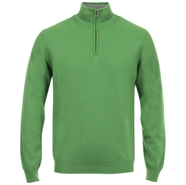 Romeo Gigli Men's Italian Half Zip Cashmere Jumper - Green
