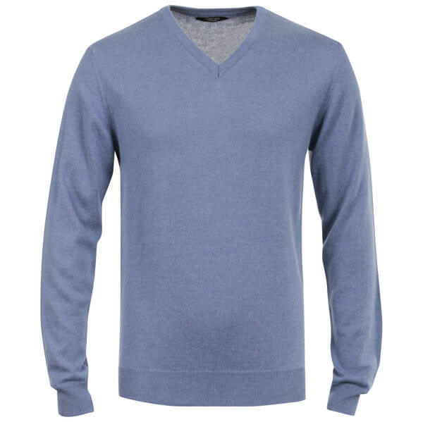 Romeo Gigli Men's Italian V-Neck Cashmere Jumper - Navy