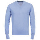 Romeo Gigli Men's Italian V-Neck Cashmere Jumper - Sky Blue