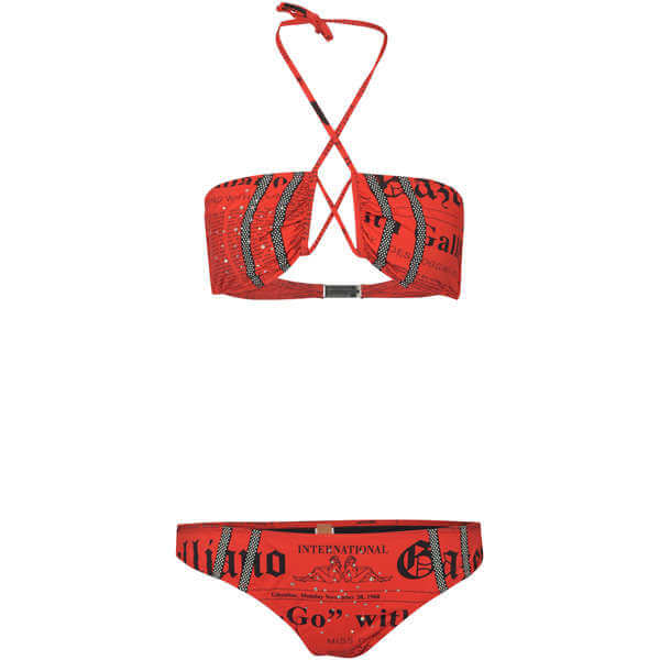 John Galliano Women's News Print Bikini - Red