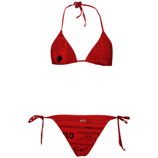 John Galliano Women's Newspaper Print Bikini - Red