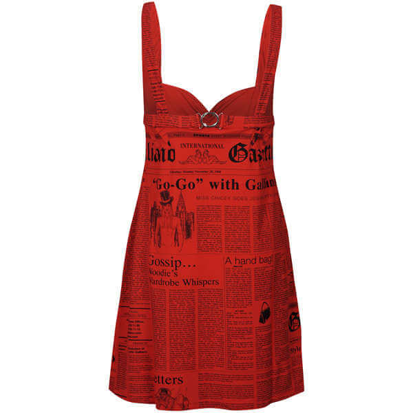 John Galliano Women's News Print Dress - Red