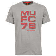 Boys' Manchester United Rubberised Print T-Shirt - Grey