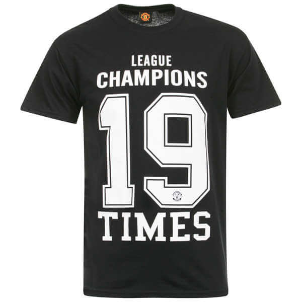 Men's Manchester United 19 Times T-Shirt - Black