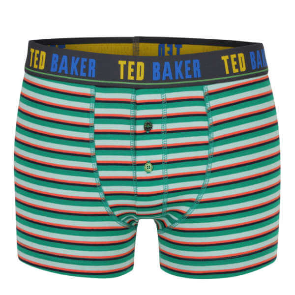 Ted Baker Jaymes Irregular Striped 2 Button Trunk Green - Green
