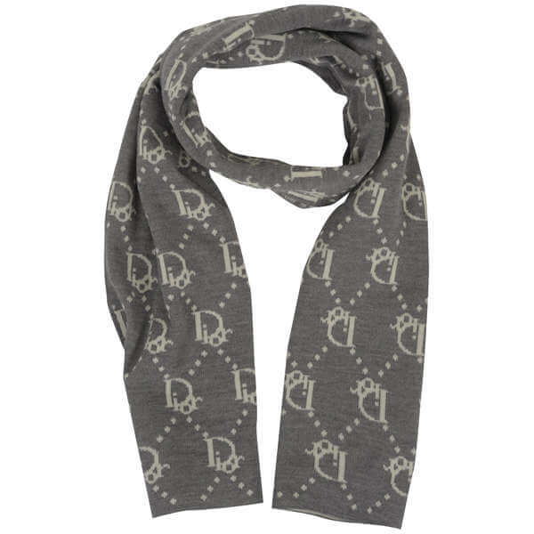 Christian Dior Women's Wool Scarf  - Grey