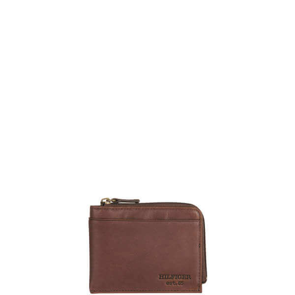 Tommy Hilfiger Men's Zip Card Holder Wallet  - Brown