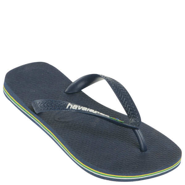 Havaianas Unisex Brasil Flip Flops - Navy Blue