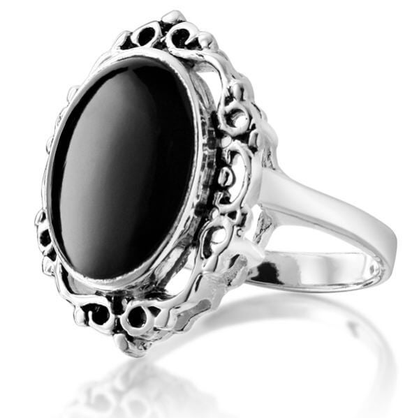 Silver Plated Onyx Ring