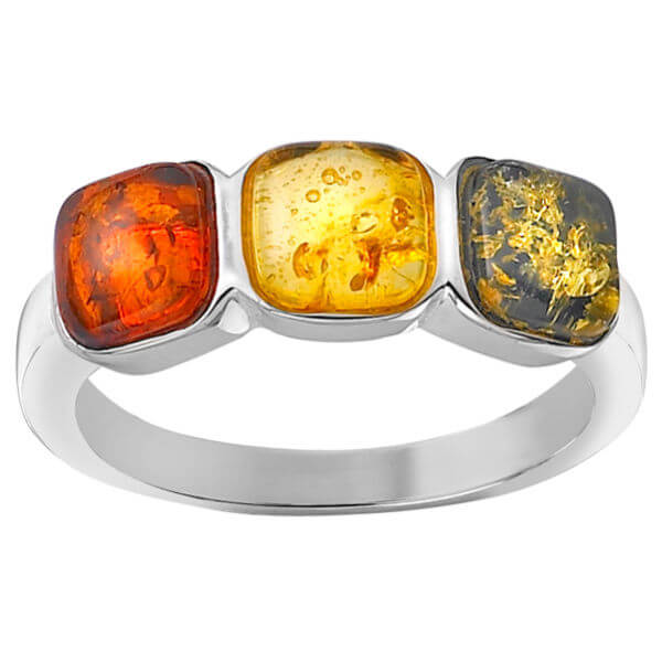Amber Triple Coloured Jewel Ring