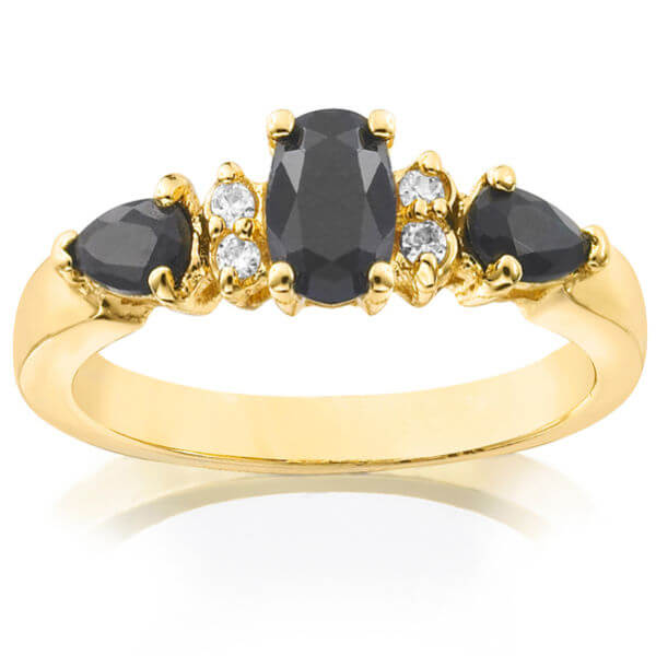 Gold Plated Oval Sapphire Ring