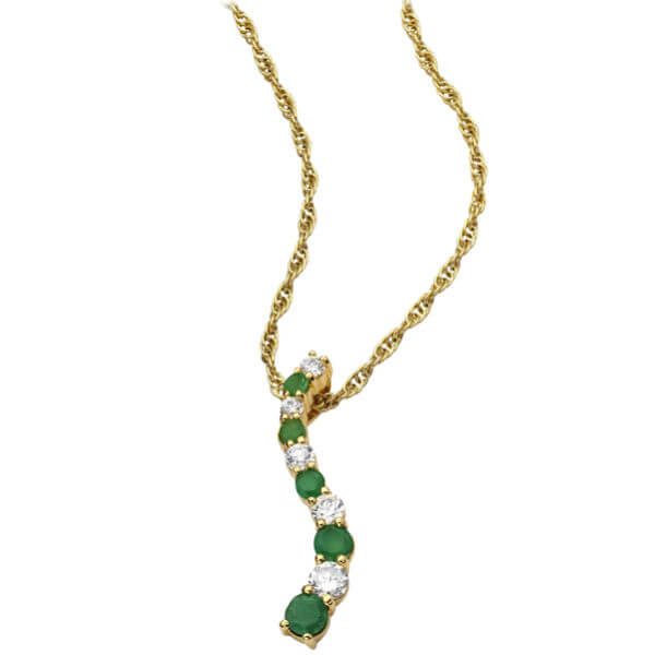 Gold Plated Emerald Pendant