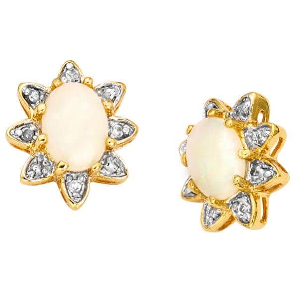 Two Toned Genuine Opal Earrings