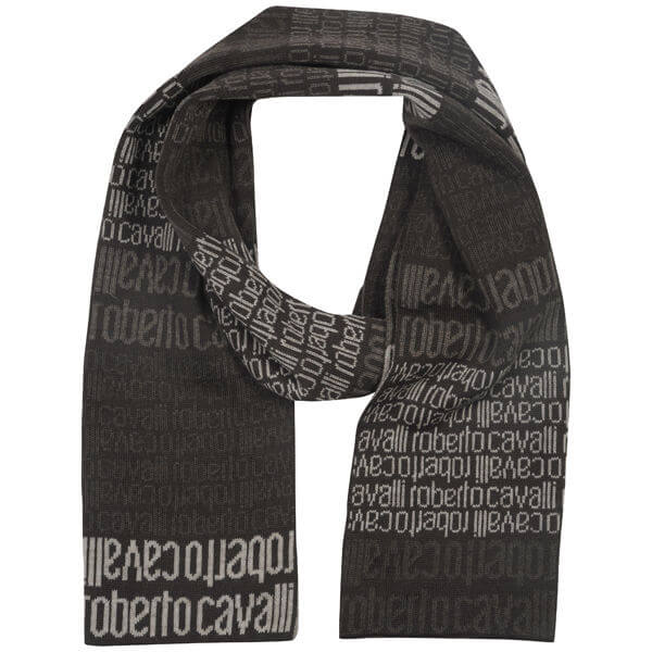 Roberto Cavalli Men's Logo Double Sided Wool Scarf