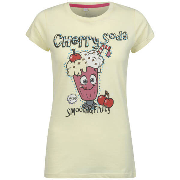Brave Soul Women's Shake T-Shirt - Lemon/Blossum Pink