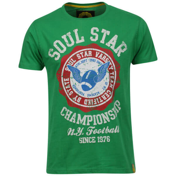 Soul Star Men's Football T-Shirt - Green
