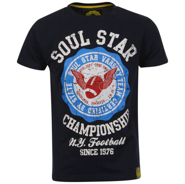 Soul Star Men's Football T-Shirt - Navy
