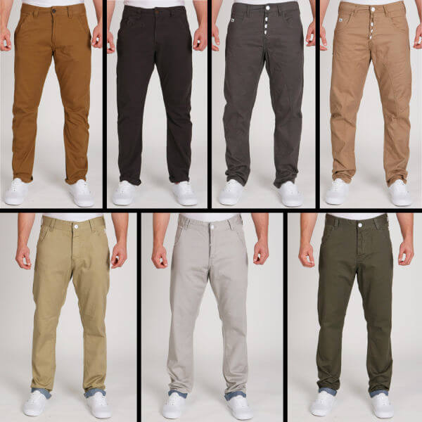55 Soul Men's Chinos - 3 Styles / Various Colours