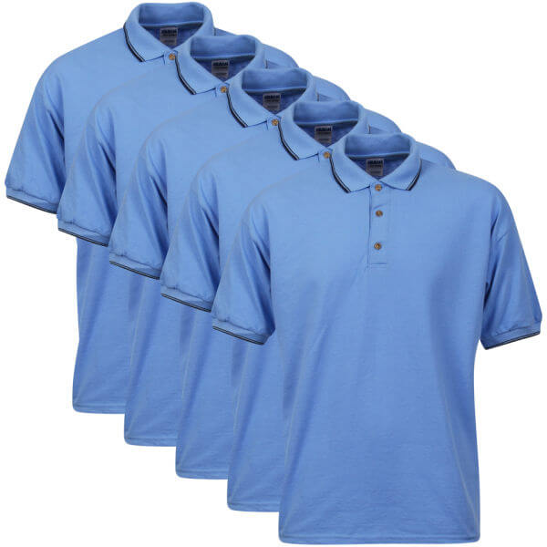 Gildan Men's 5-Pack Polo Shirts - Blue