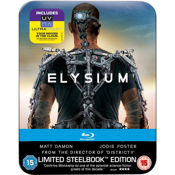 Elysium - Limited Edition Steelbook: Mastered in 4K Edition (Includes UltraViolet Copy) (UK EDITION)