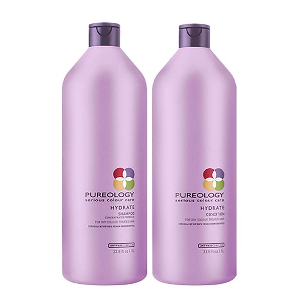 Pureology Hydrate -hiustenhoitosetti ‒ shampoo ja hoitoaine (1000ml)