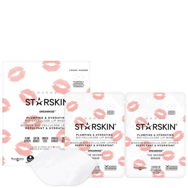 STARSKIN ドリームキス™ プランピング＆ハイドレーティング バイオセルロース リップ マスク (2枚入り)