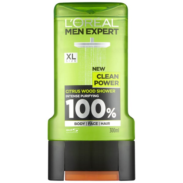 Gel de ducha Clean Power de L'Oréal Paris Men Expert 300 ml