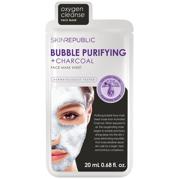 Тканевая маска для лица с древесным углем Skin Republic Bubble Purifying + Charcoal Face Mask