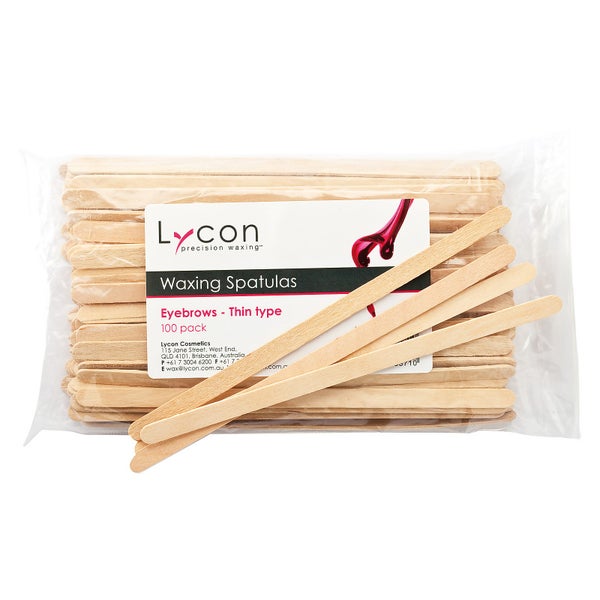 Lycon Waxing Spatulas Eyebrows Thin Type 100 Pack