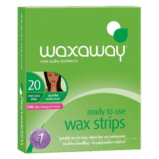 Waxaway By Caron Ready To Use Wax Strips Facial 20Pk