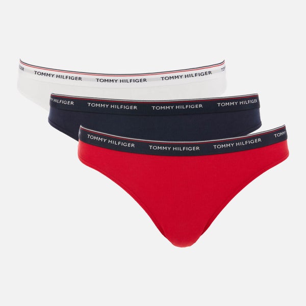 Tommy Hilfiger Women's 3 Pack Bikini Briefs - White/Red/Navy