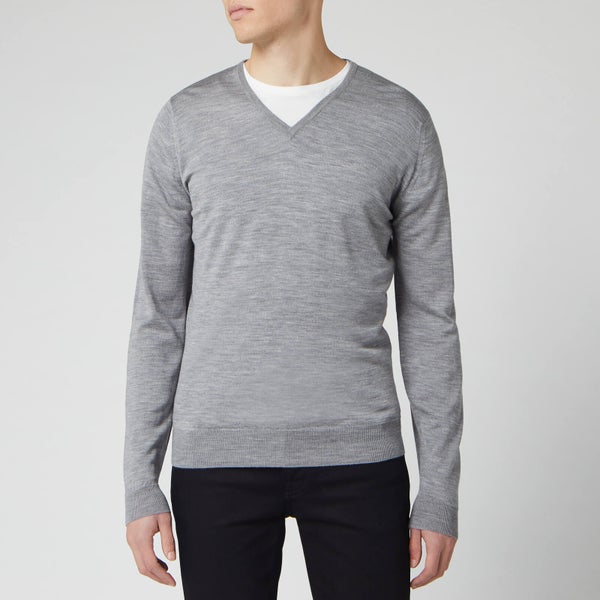 John Smedley Men's Blenheim V-Neck Jumper - Silver