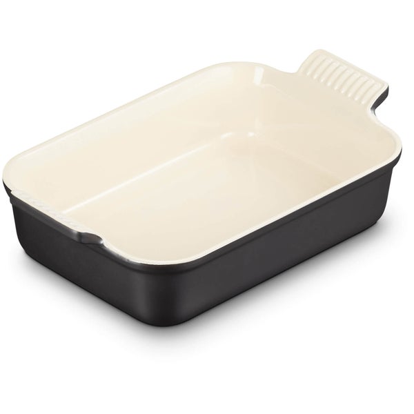 Le Creuset Stoneware Medium Heritage Rectangular Roasting Dish - 26cm - Satin Black