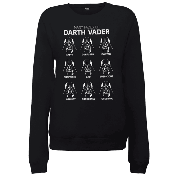 Star Wars Many Faces Of Darth Vader Womens Pullover - Schwarz