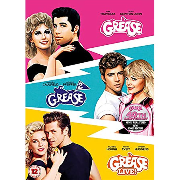Grease 40e jubileum drievoudig (Grease, Grease 2, Grease Live)