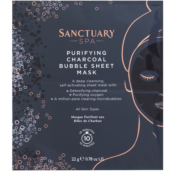 Mascarilla Charcoal Bubble Sheet Mask de Sanctuary Spa 22 g