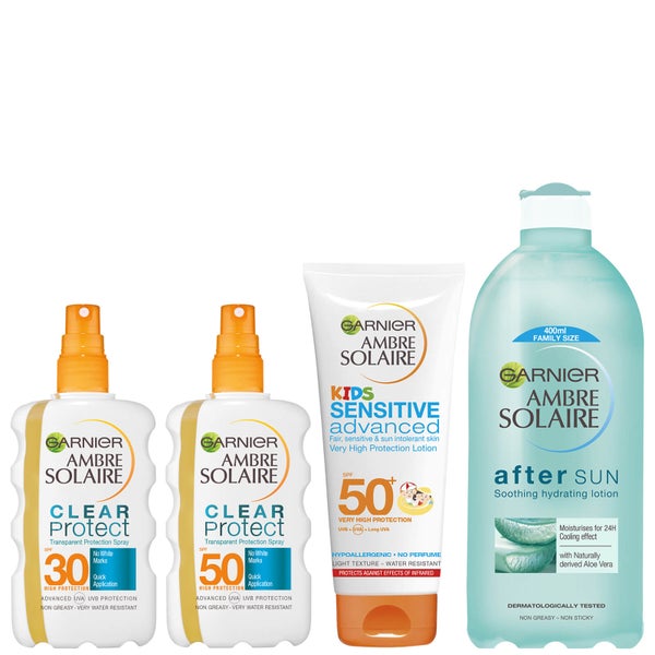 Pack de protectores solares y crema aftersun Family Sun de Ambre Solaire FPS30 y FPS50