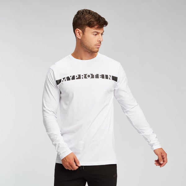 オリジナル ロング スリーブ メンズ Tシャツ - ホワイト - XXXL