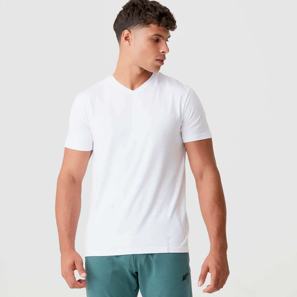 Luxe Classic V-Neck T-Shirt - Hvid