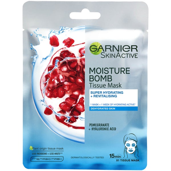 Mascarilla facial de tela hidratante Moisture Bomb Pomegranate de Garnier