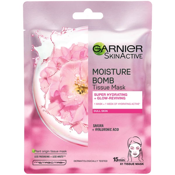 Garnier Moisture Bomb Sakura Hydrating Face Sheet Mask for Dull Skin 32g