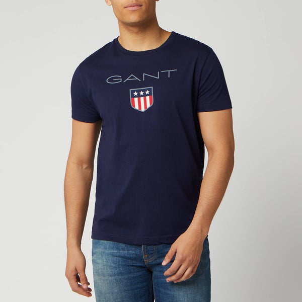 GANT Men's O1. Shield Short Sleeve T-Shirt - Evening Blue
